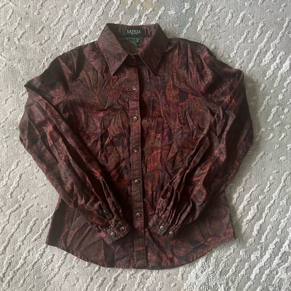 Ralph Lauren Burgundy Paisley Shirt